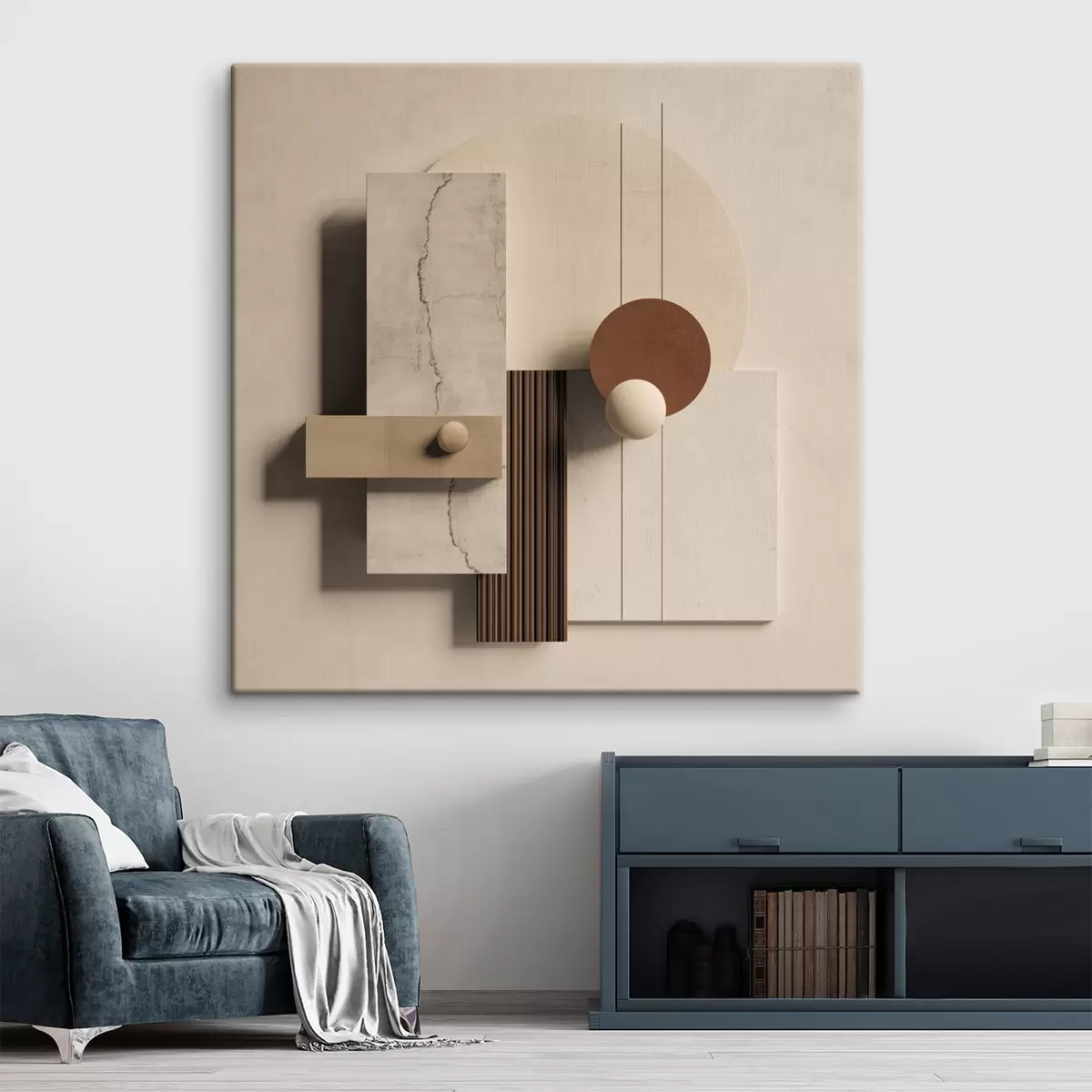  Schilderijen Geometrische balans in minimalistische stijl s45855