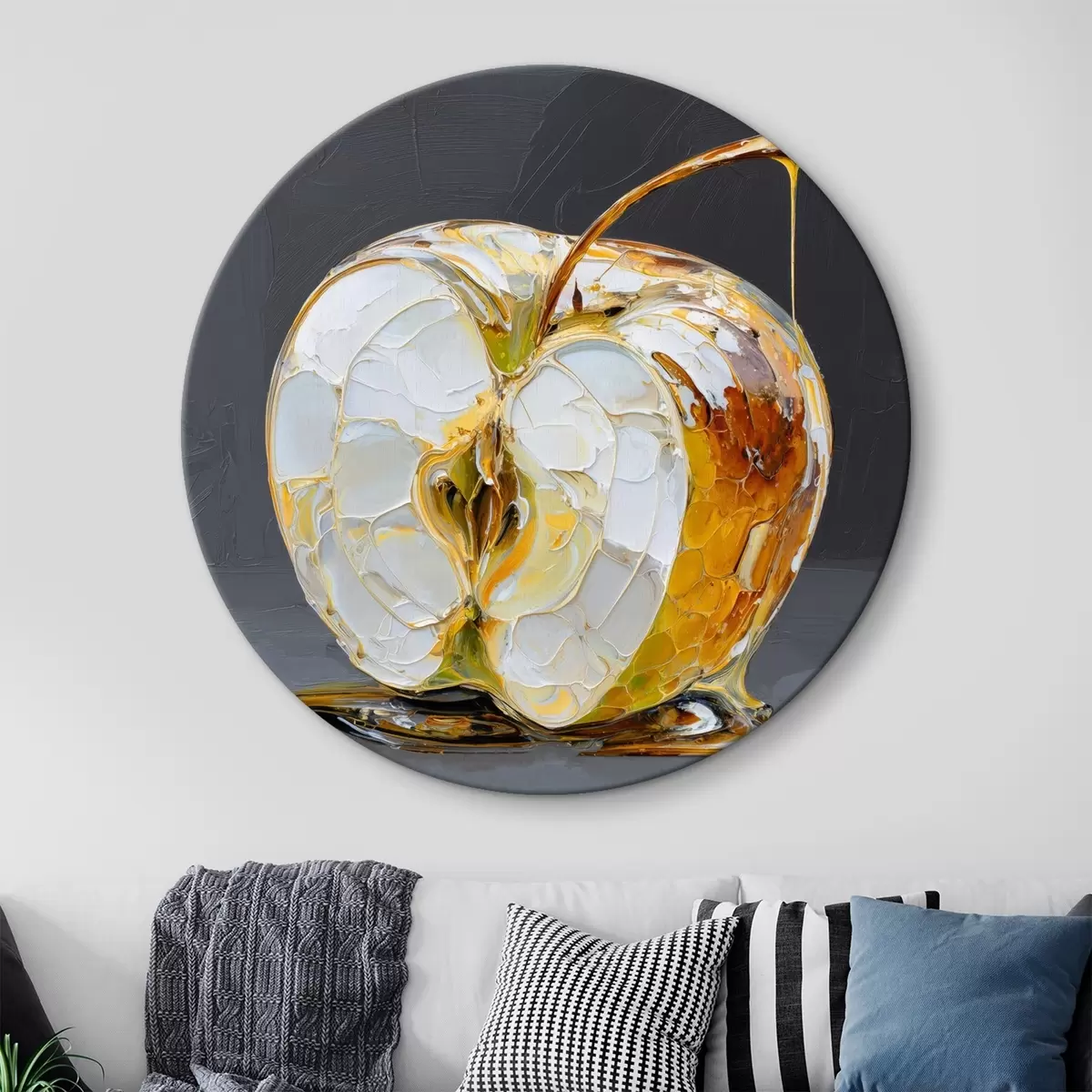 Ronde schilderijen Zoete appel in schilderstijl r45861