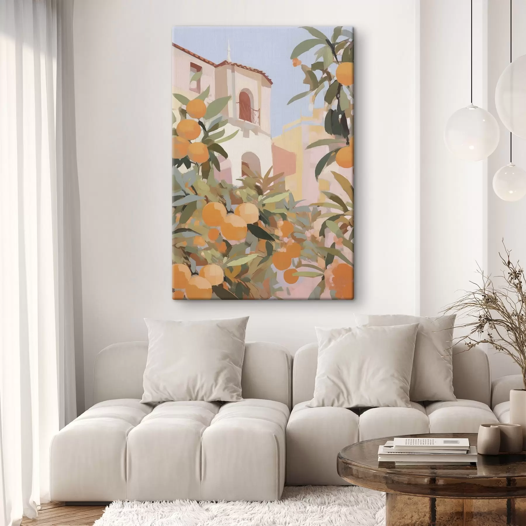  Schilderijen Sinaasappels aan een tak voor het huis s46060