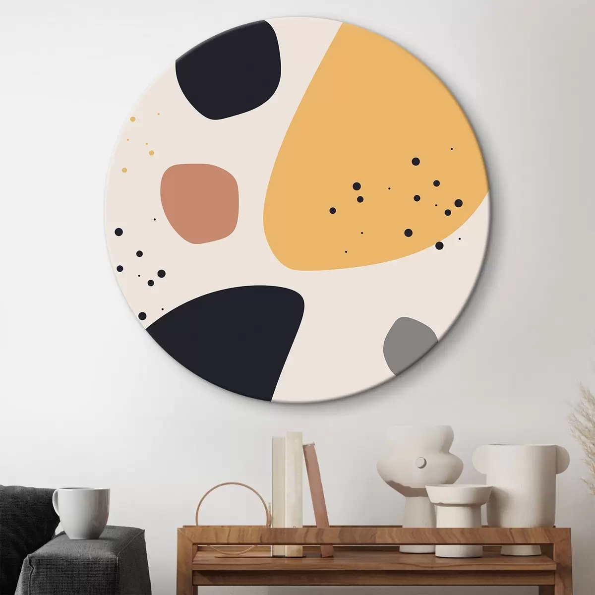 Ronde schilderijen Abstract r46068