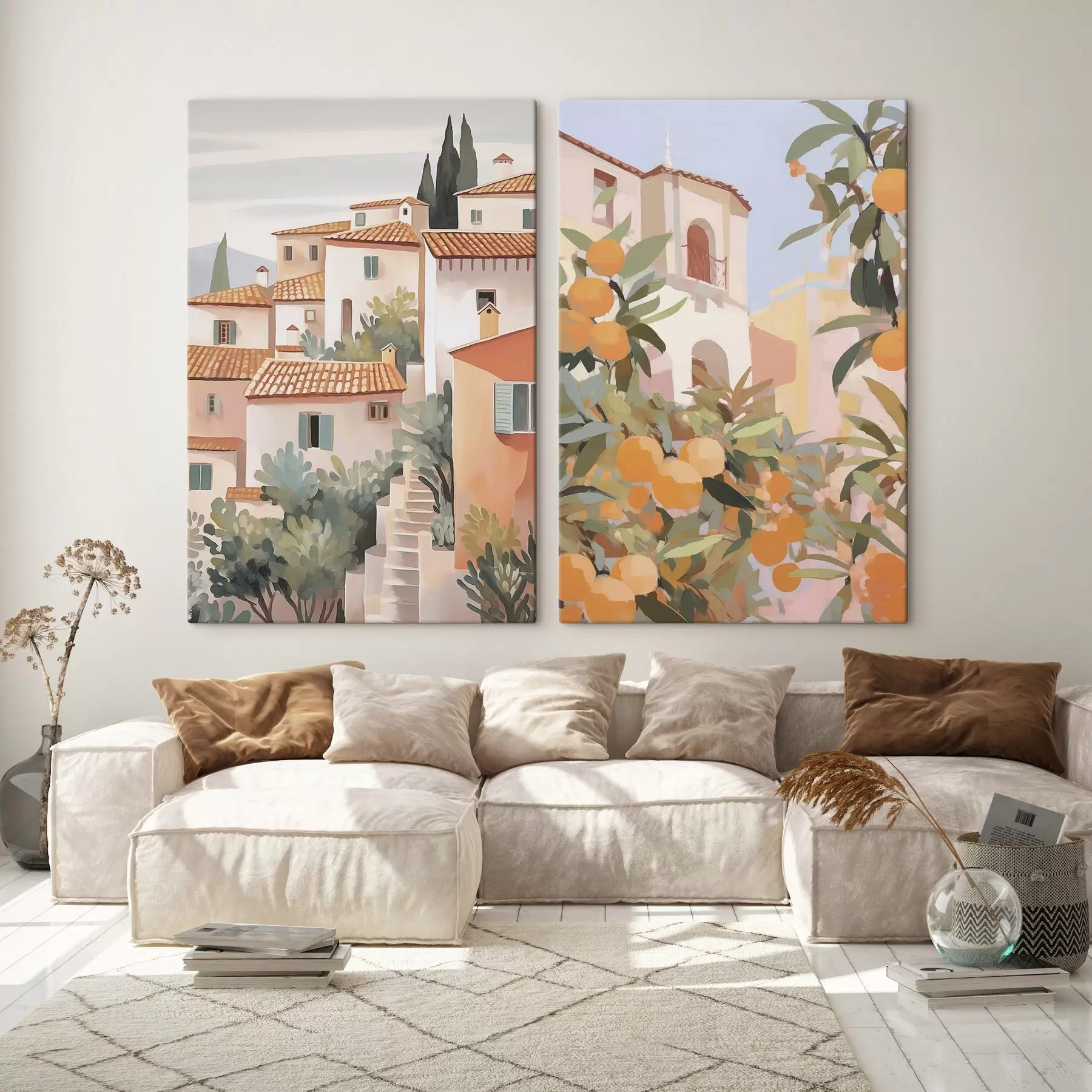  Schilderijen Huizen midden in de tuin m00791