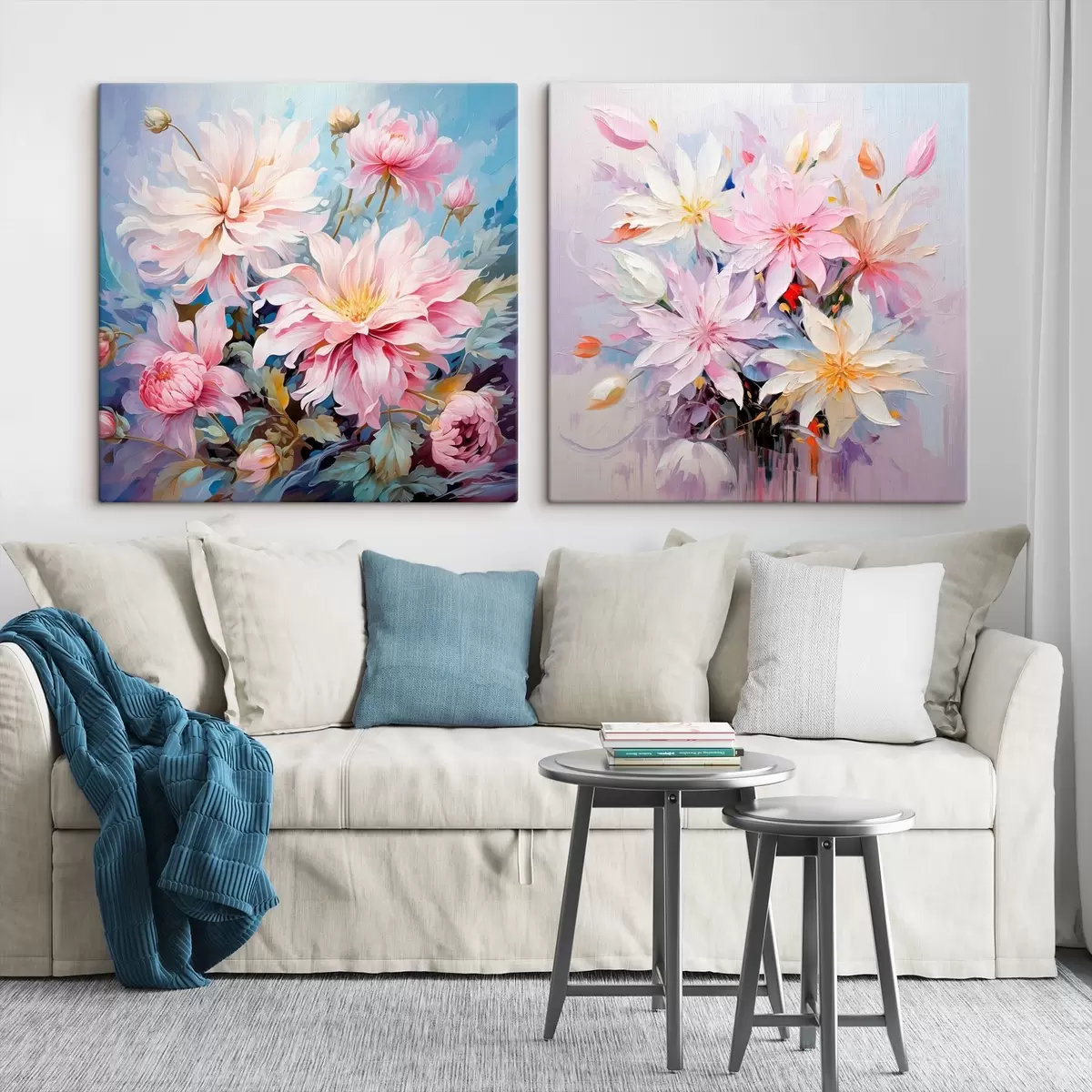  Schilderijen Roze pioenrozen in aquarelstijl m00709