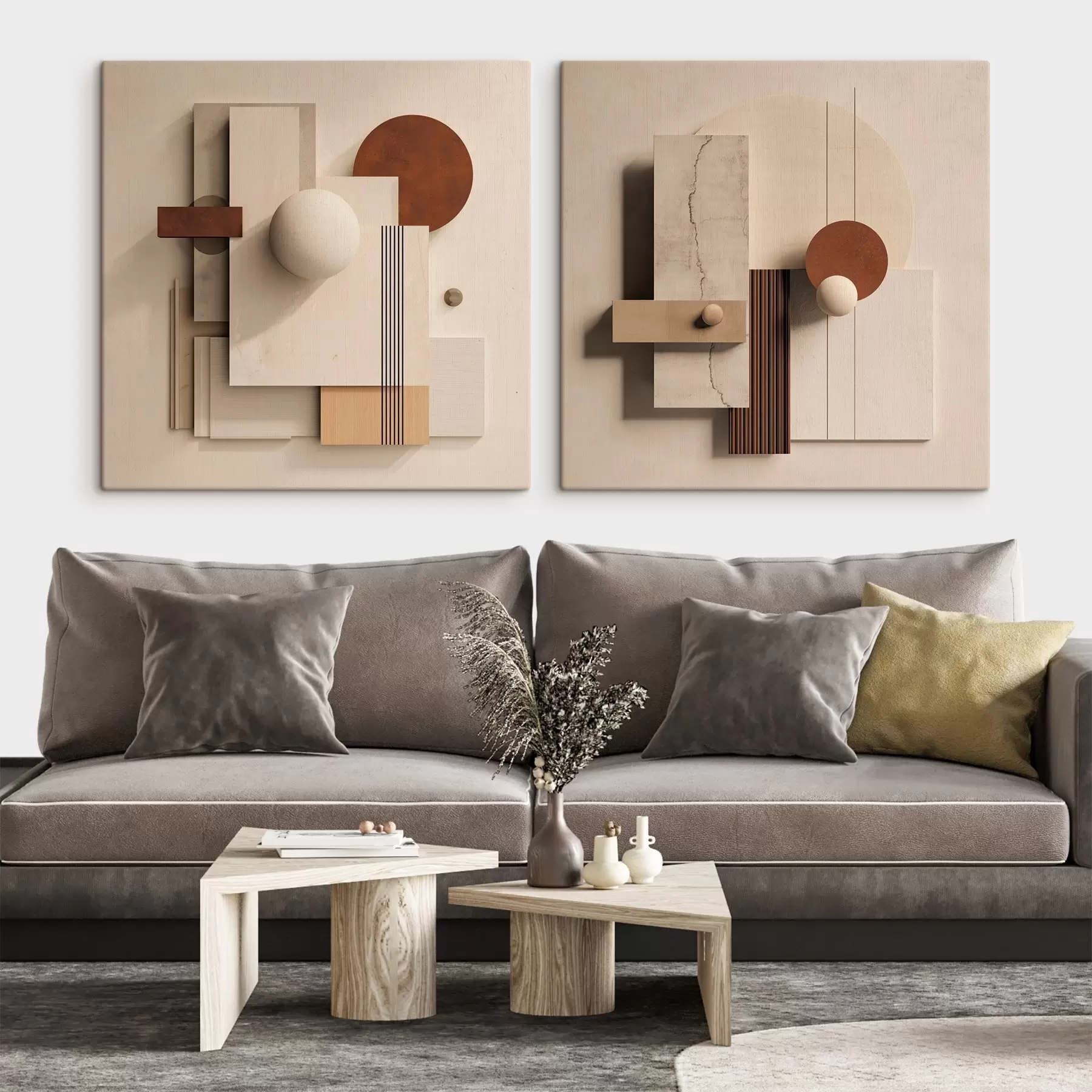  Schilderijen Geometrie en abstractie in minimalistische stijl m00743