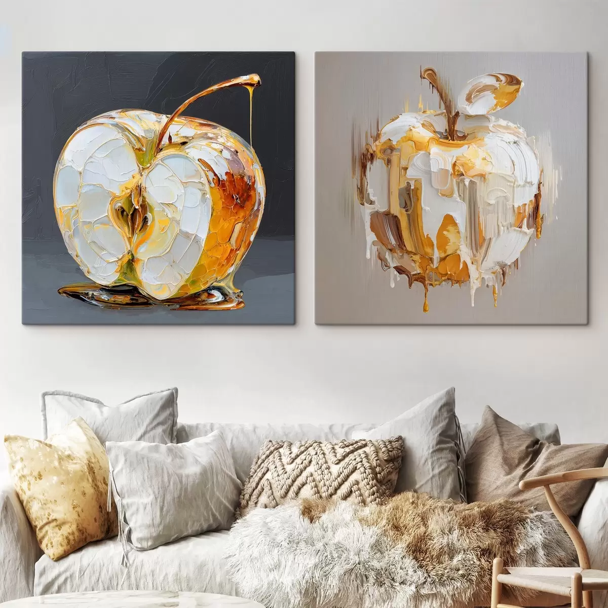  Schilderijen Abstractie met appel in moderne interpretatie m00746