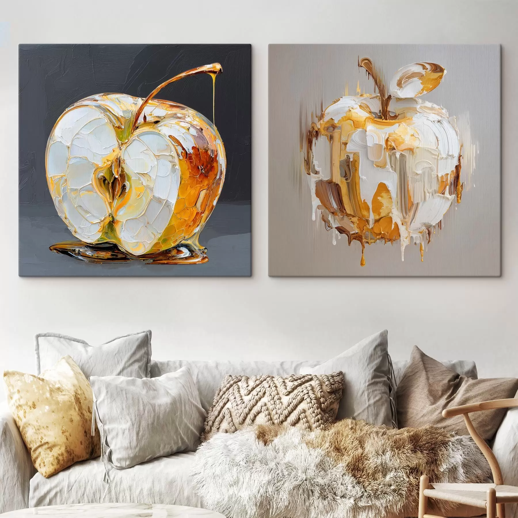  Schilderijen Abstractie met appel in moderne interpretatie m00746