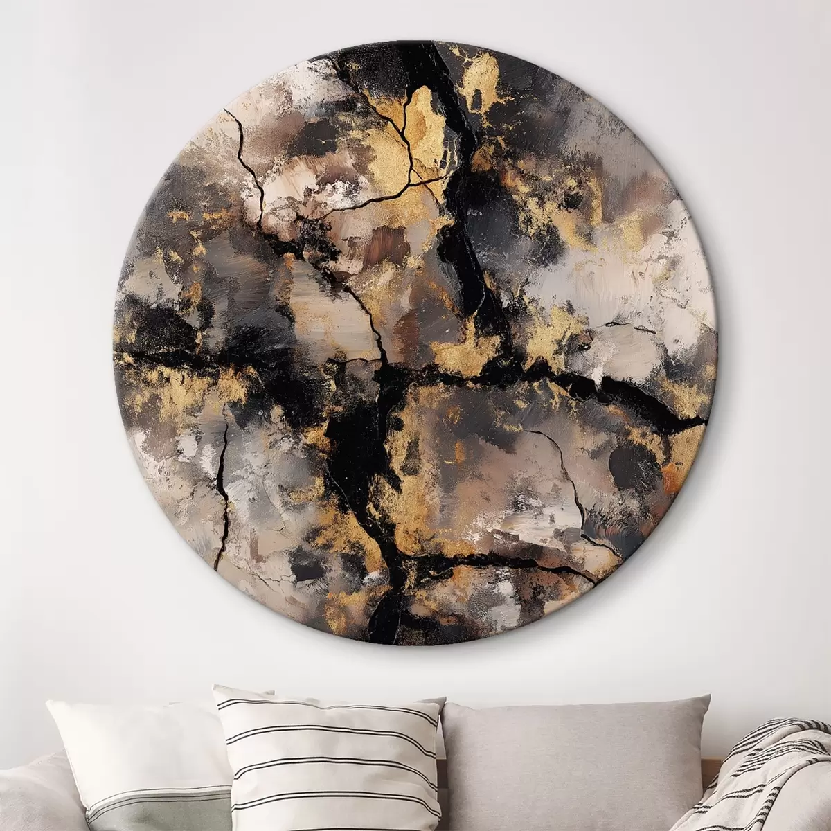 Ronde schilderijen Marmer r46035