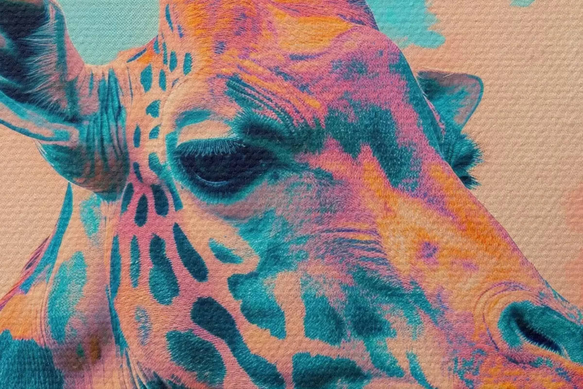 Ronde schilderijen Giraffe r46037