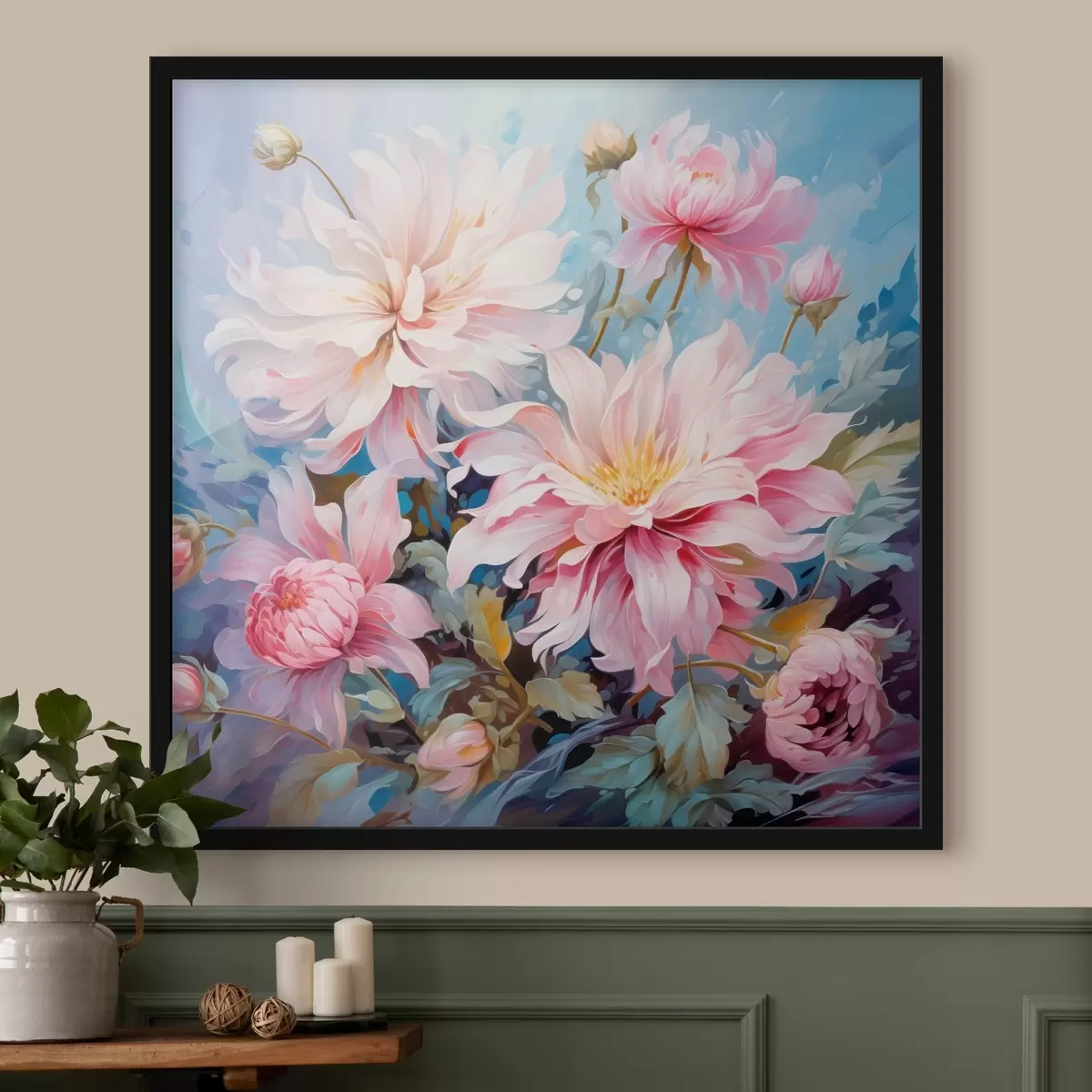 Poster Delicaat boeket in aquarelstijl f45737