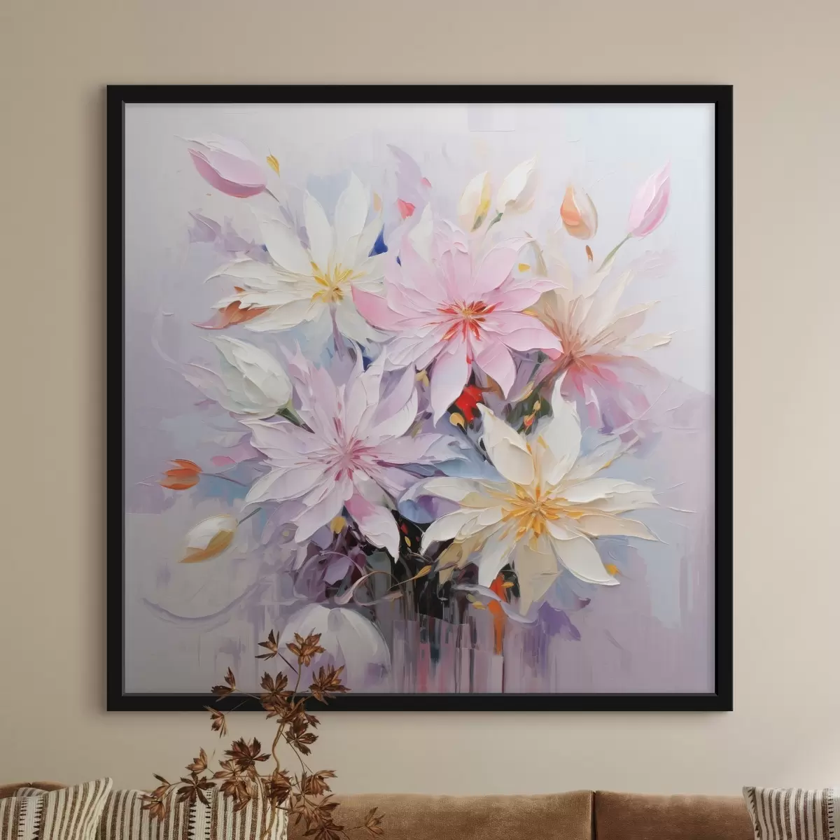 Poster Bloemenboeket in olieverfstijl f45738