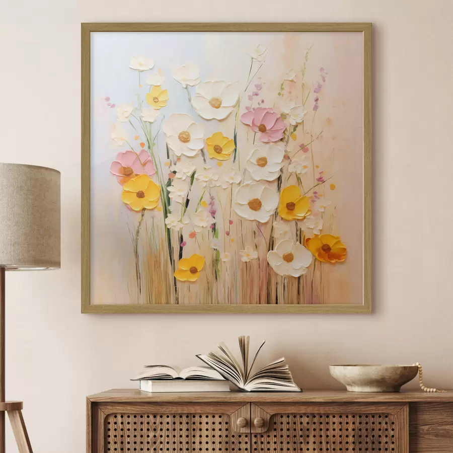 Fotobehang Lente-abstractie met schilderachtige elementen f45740