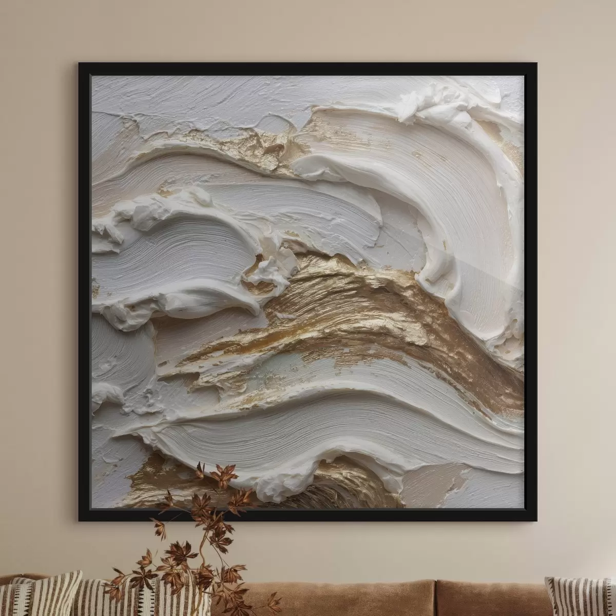 Poster Golfvorm in volumetrische abstractiestijl f45853