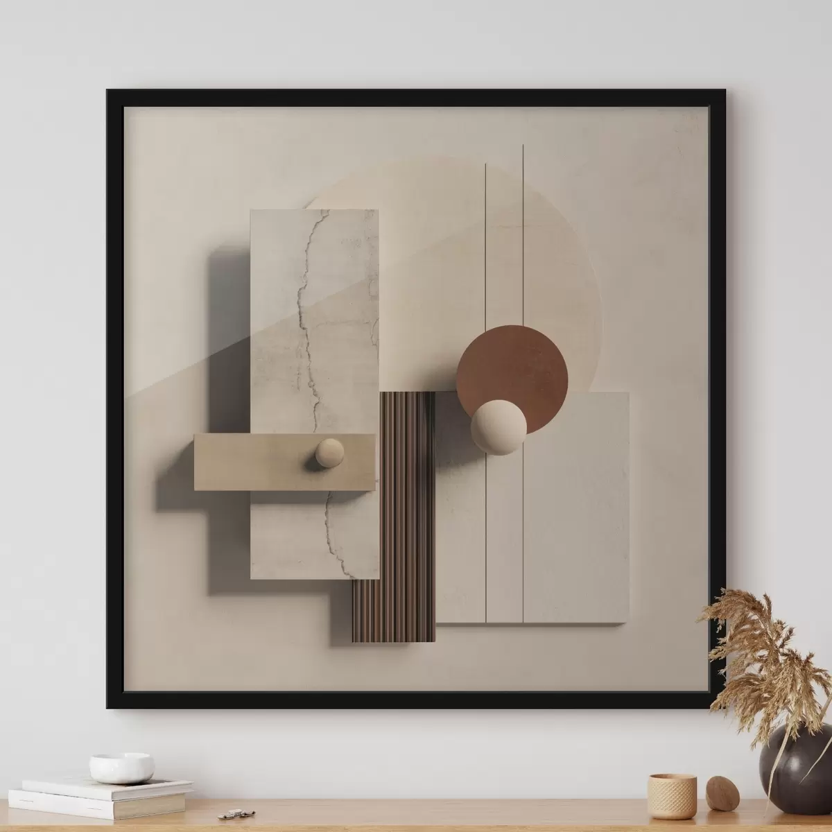 Poster Geometrische balans in minimalistische stijl f45855