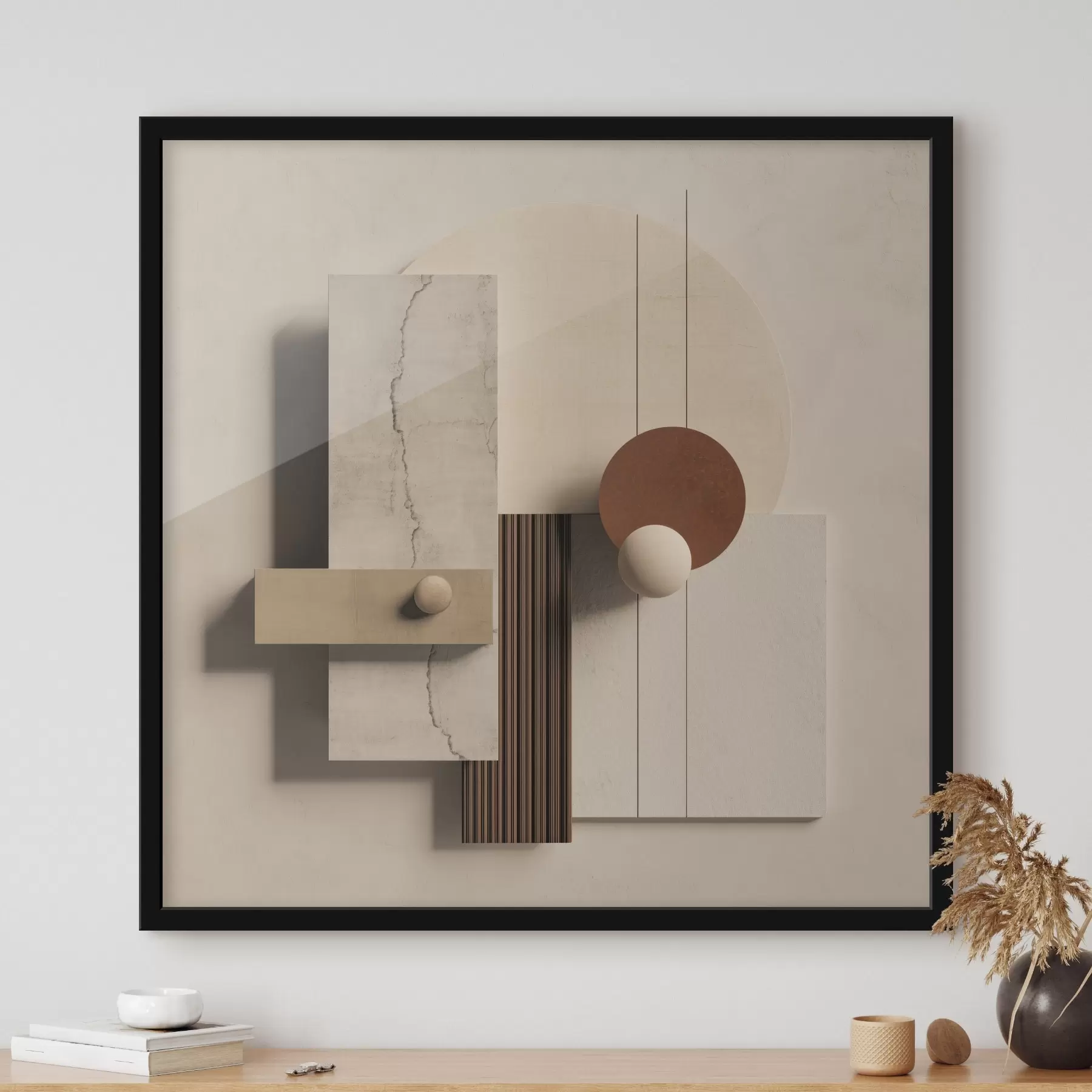 Fotobehang Geometrische balans in minimalistische stijl f45855