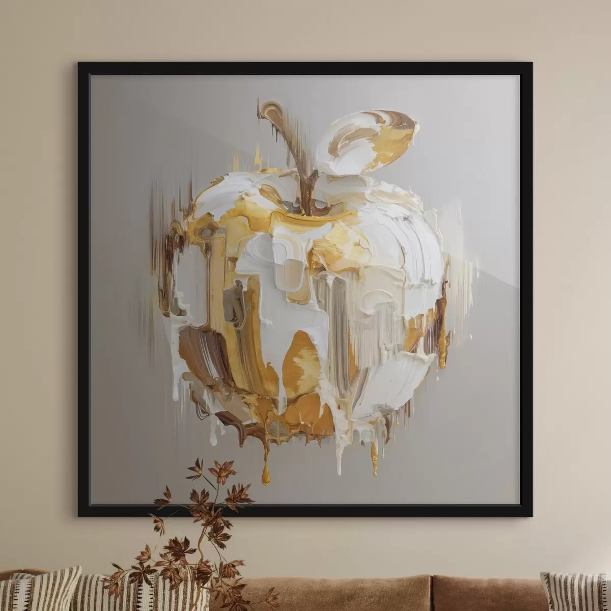 Poster Appel met gesmolten verfeffect f45862