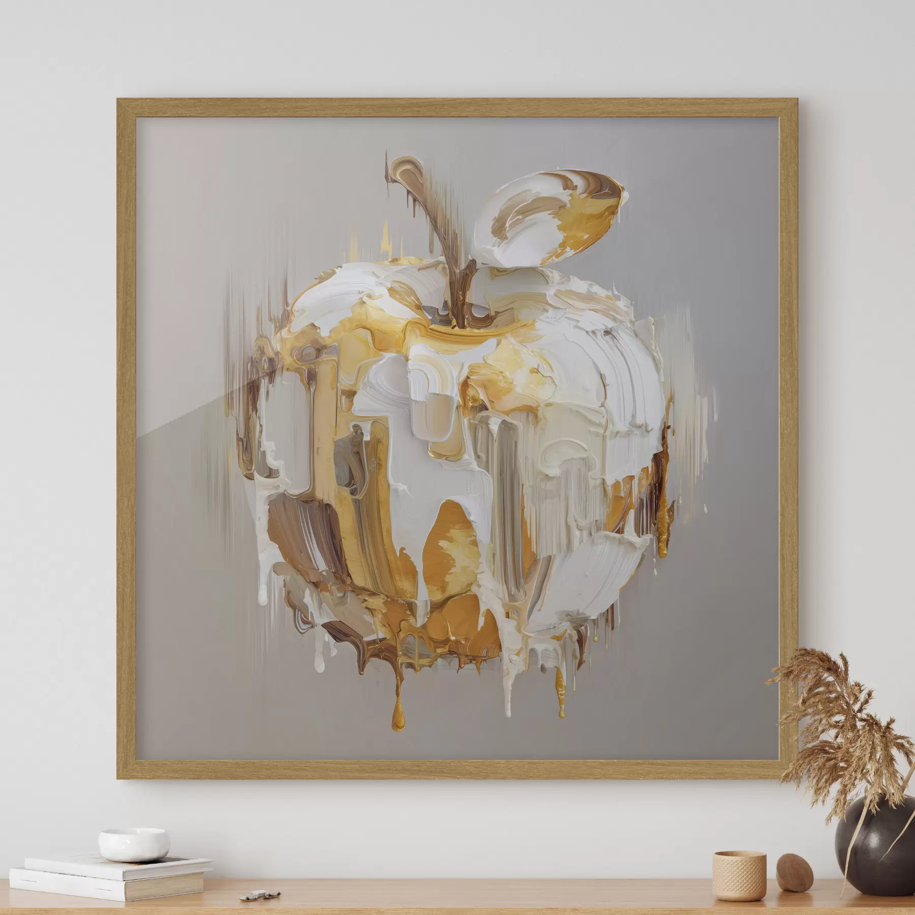 Fotobehang Appel met gesmolten verfeffect f45862