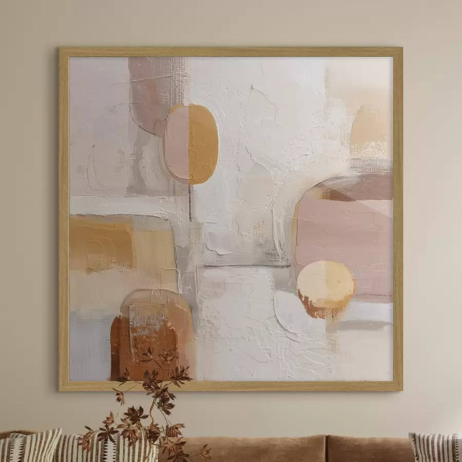 Fotobehang Abstract minimalisme in beige-oranje tinten f45864