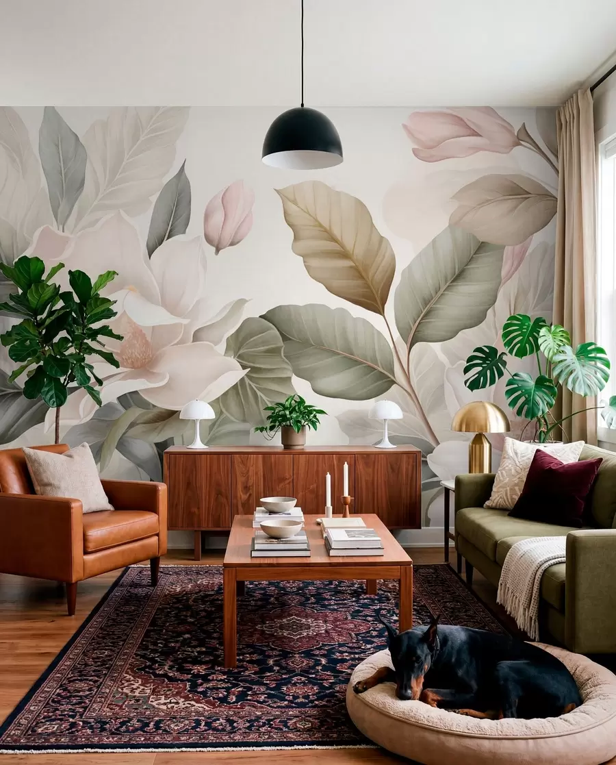 Fotobehang Magnolia in pastel w09427