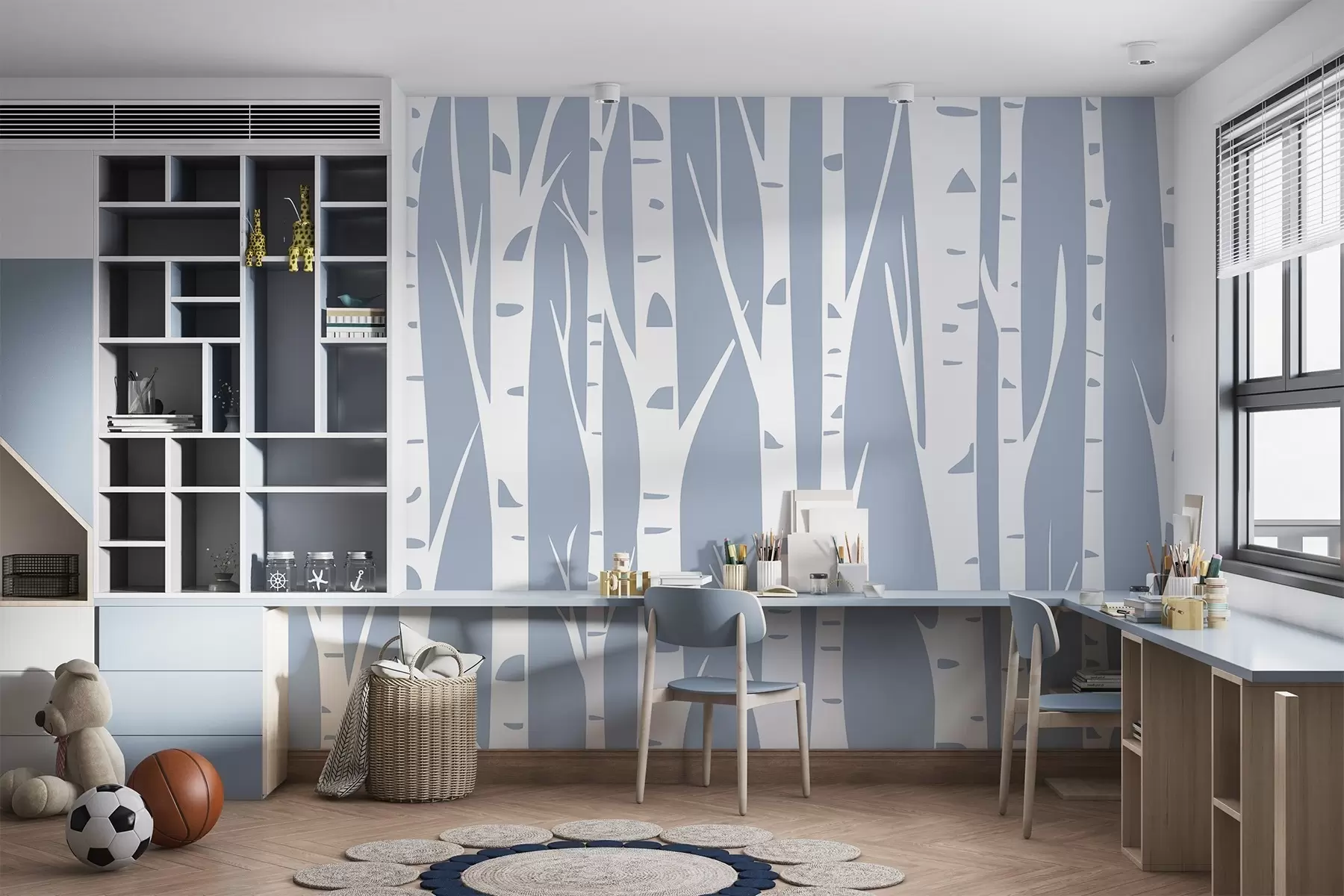 Fotobehang Berken bos w04658v1