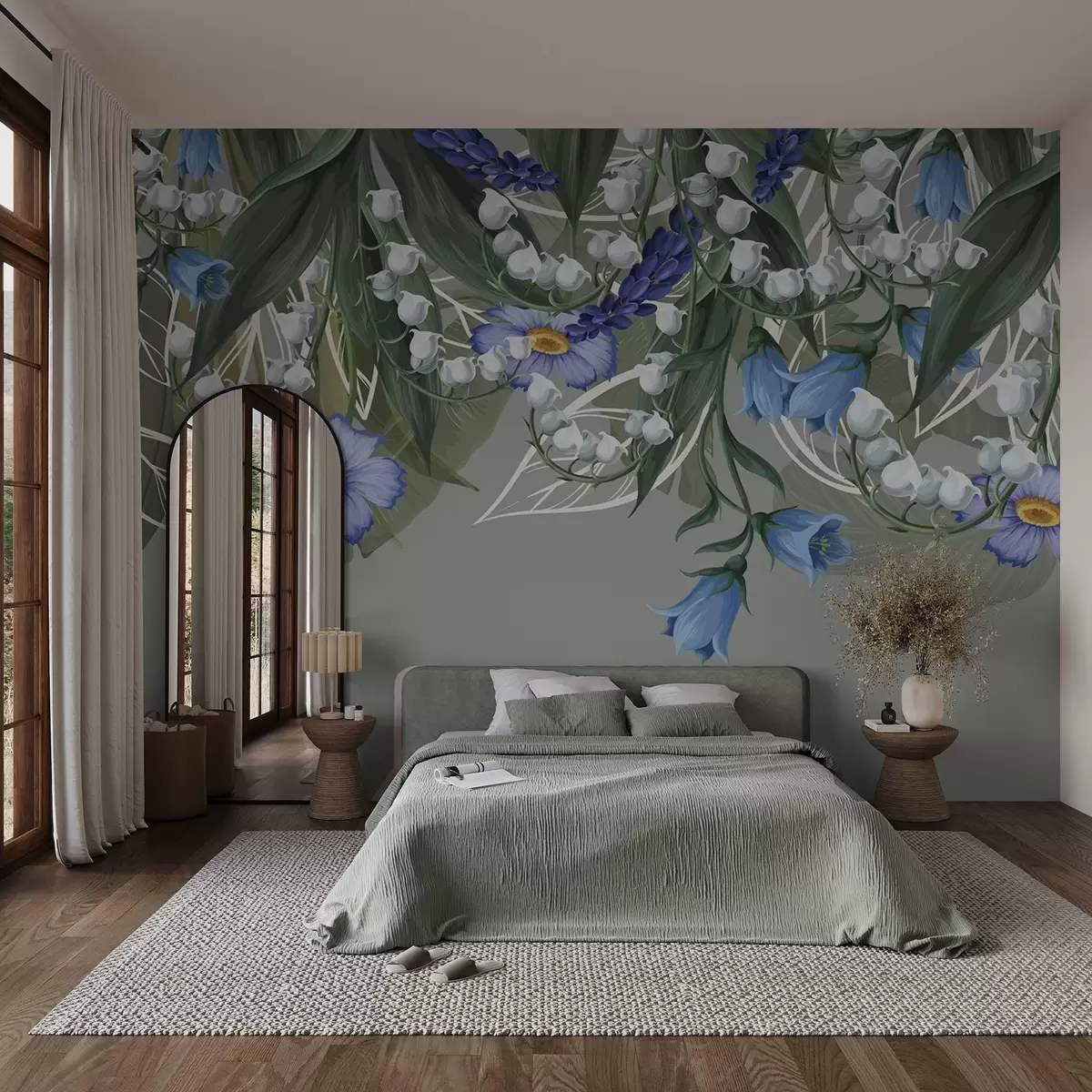 Fotobehang Hangende bloemen w04674