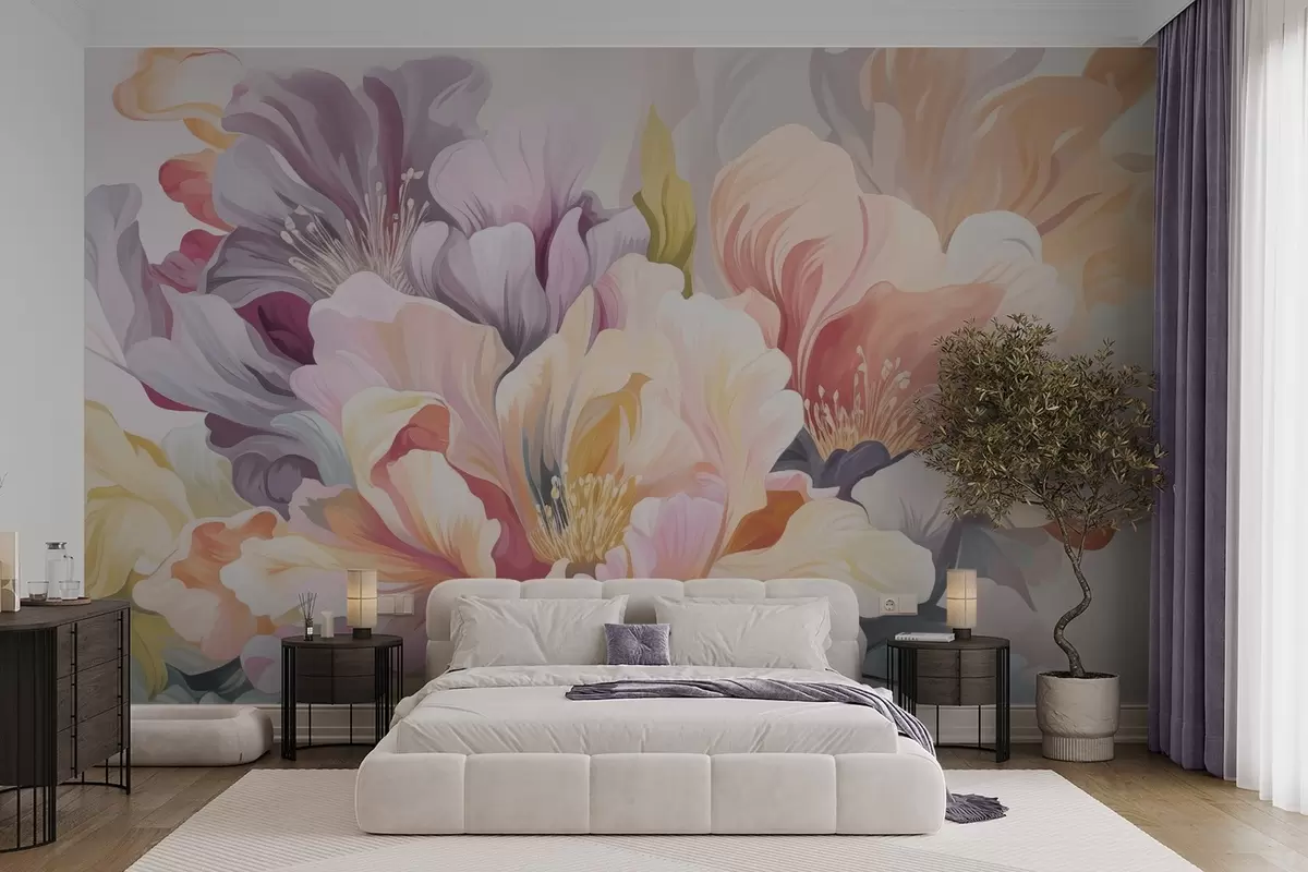 Fotobehang Veelkleurige bloemen w04684