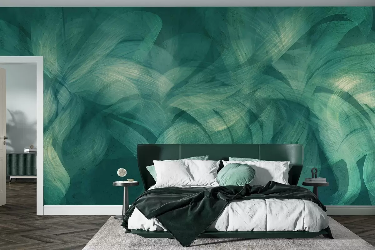 Fotobehang Abstracte golven op een betonnen muur w04668