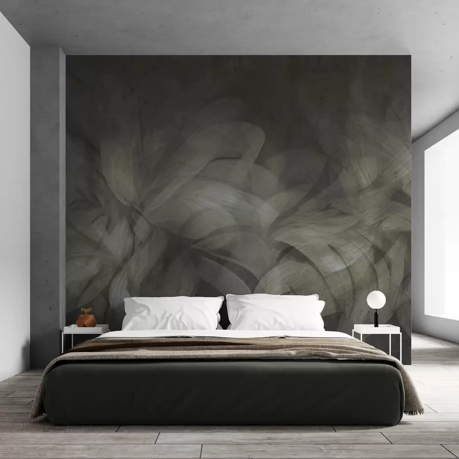Fotobehang Abstracte golven op een betonnen muur w04668v1