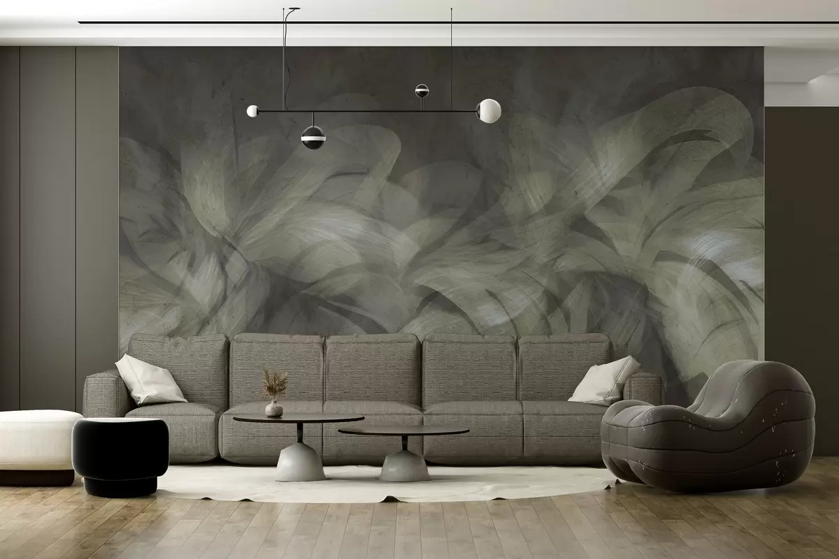 Fotobehang Abstracte golven op een betonnen muur w04668v1