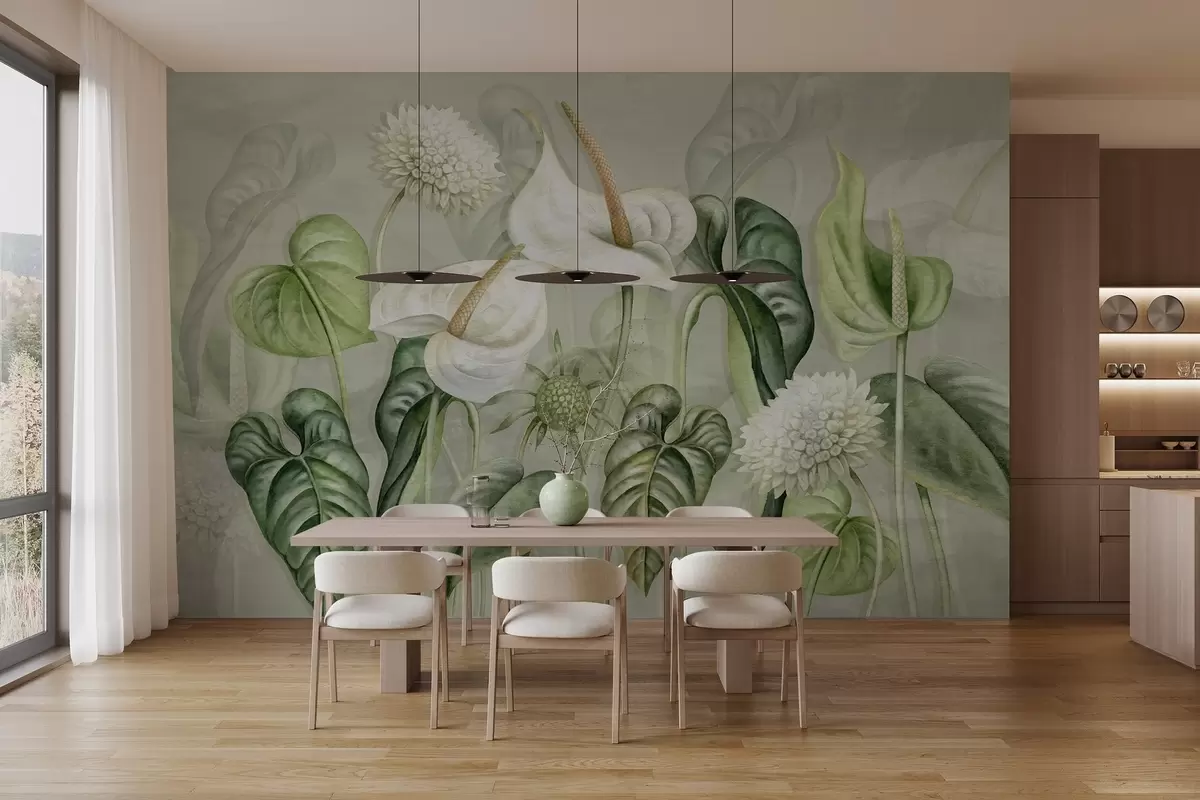 Fotobehang Planten aan de muur w04669