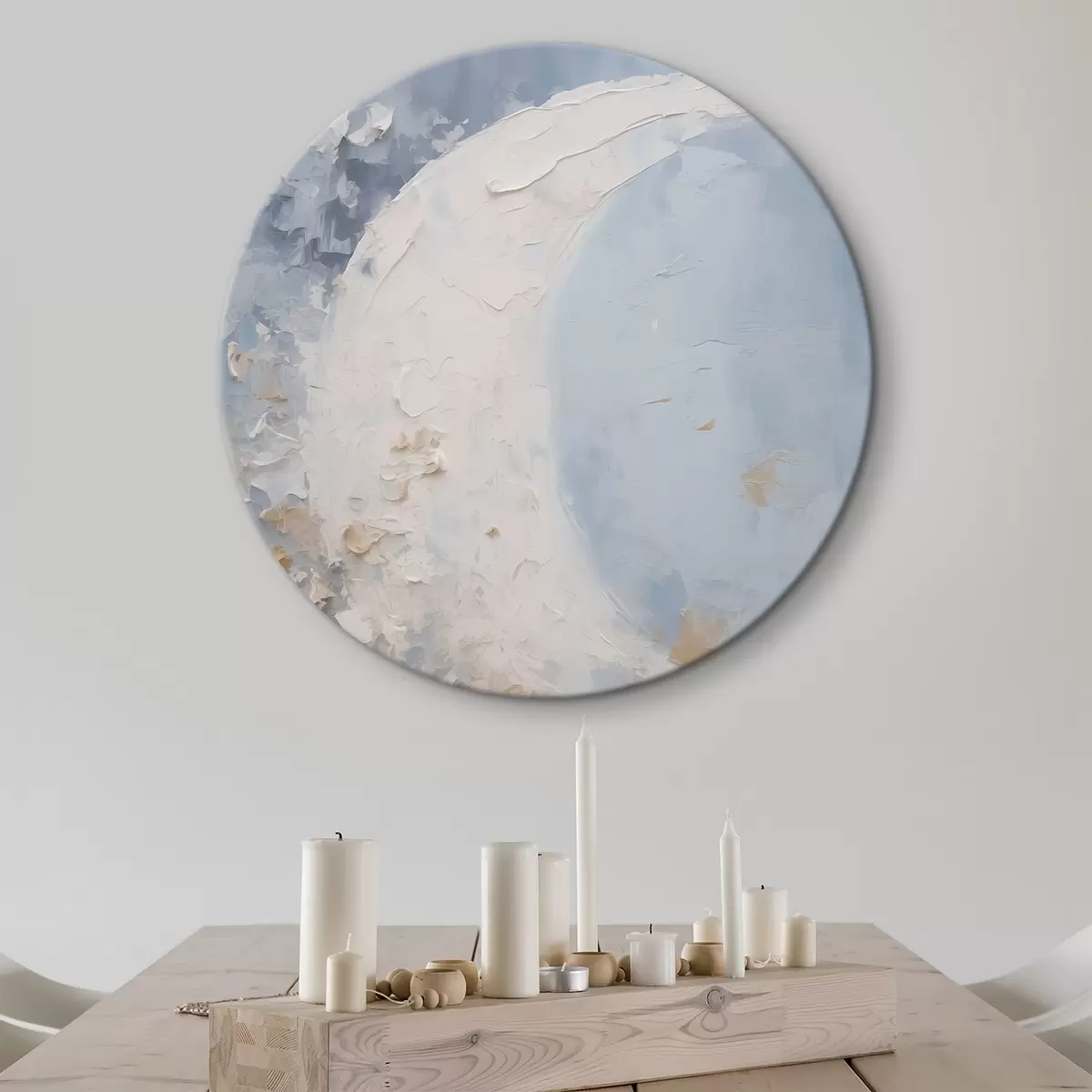 Ronde schilderijen Nieuwe maan abstractie r46124