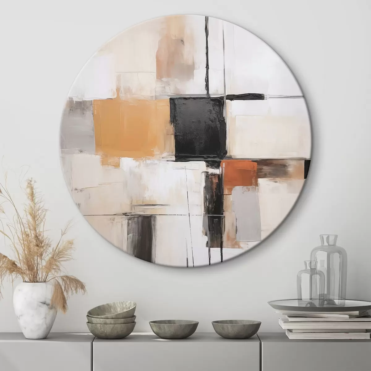 Ronde schilderijen Moderne abstractie r46126