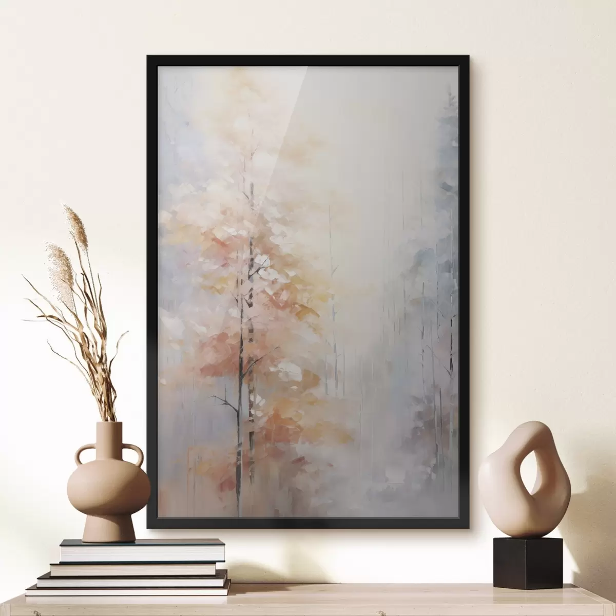 Poster Herfstbos imitatie schilderij f46122