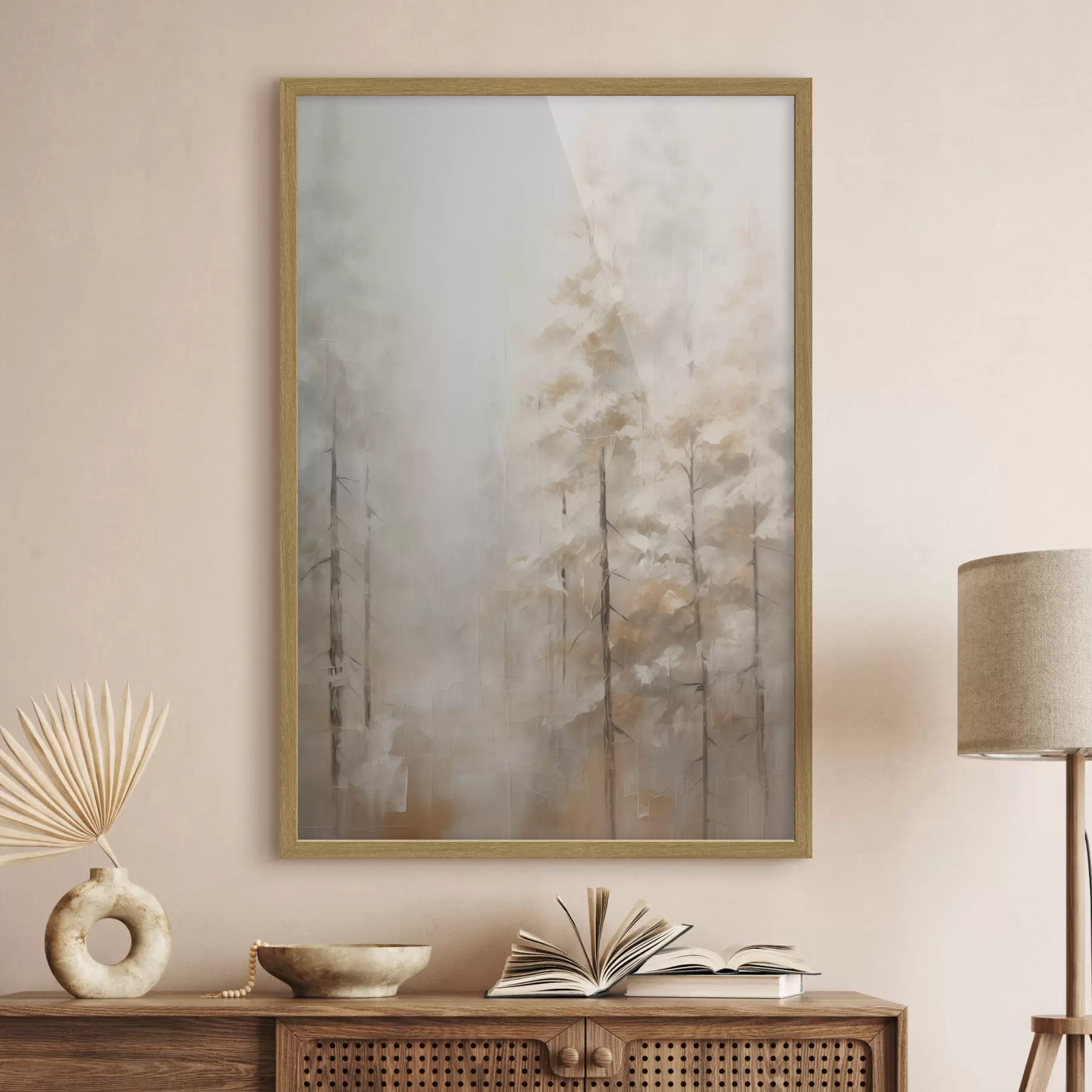 Fotobehang Bomen in het bos imitatie van schilderij f46123