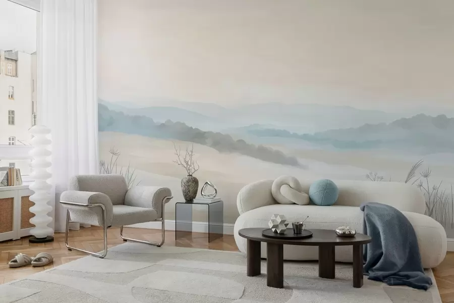 Fotobehang licht minimalistisch landschap in de stijl van schilderkunst w04624