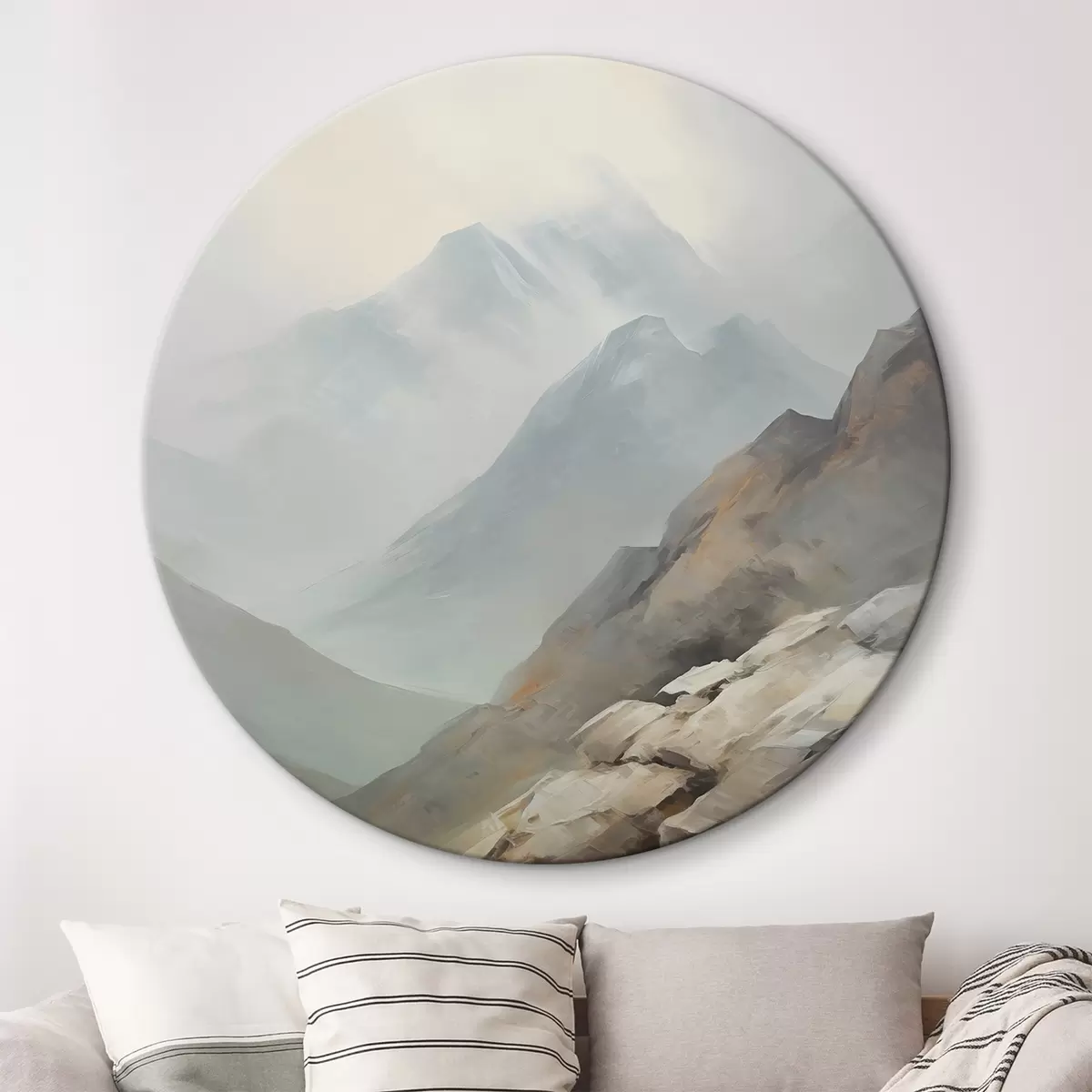 Ronde schilderijen Berglandschap r46201
