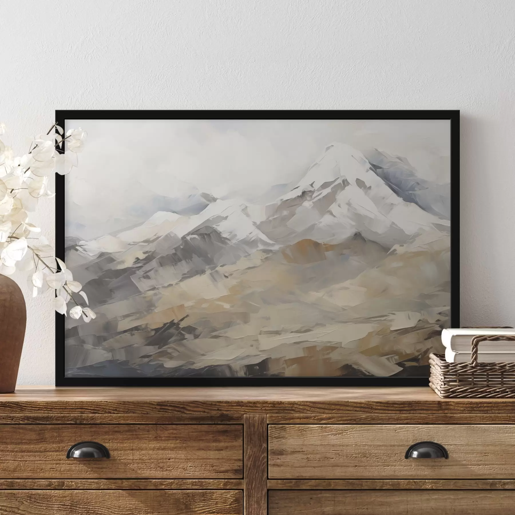 Fotobehang Bergimitatie schilderij f46193