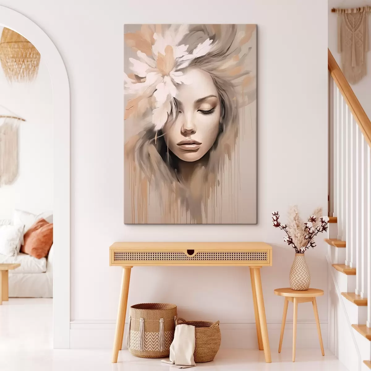  Schilderijen Vrouwelijk portret met een bloem s46218
