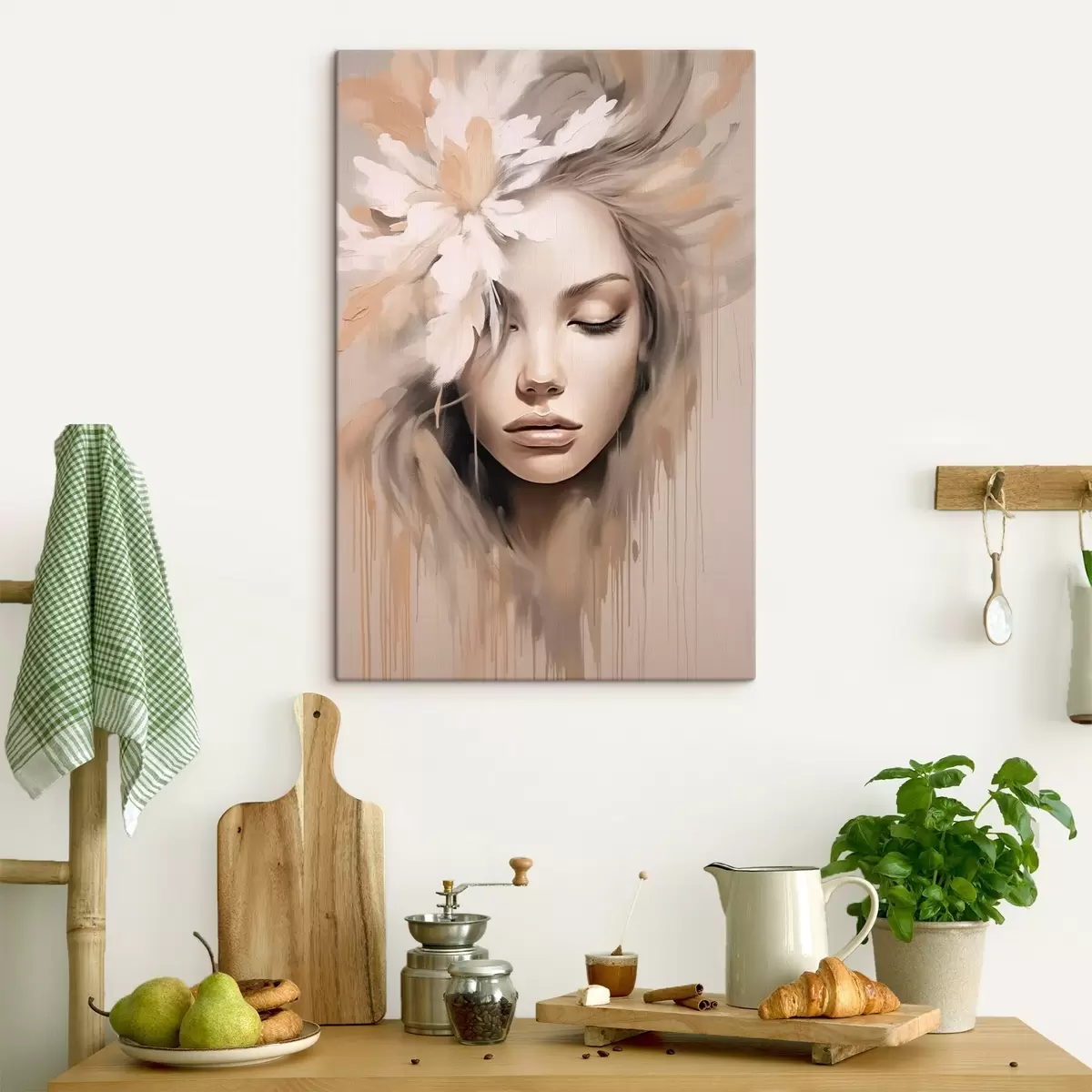  Schilderijen Vrouwelijk portret met een bloem s46218