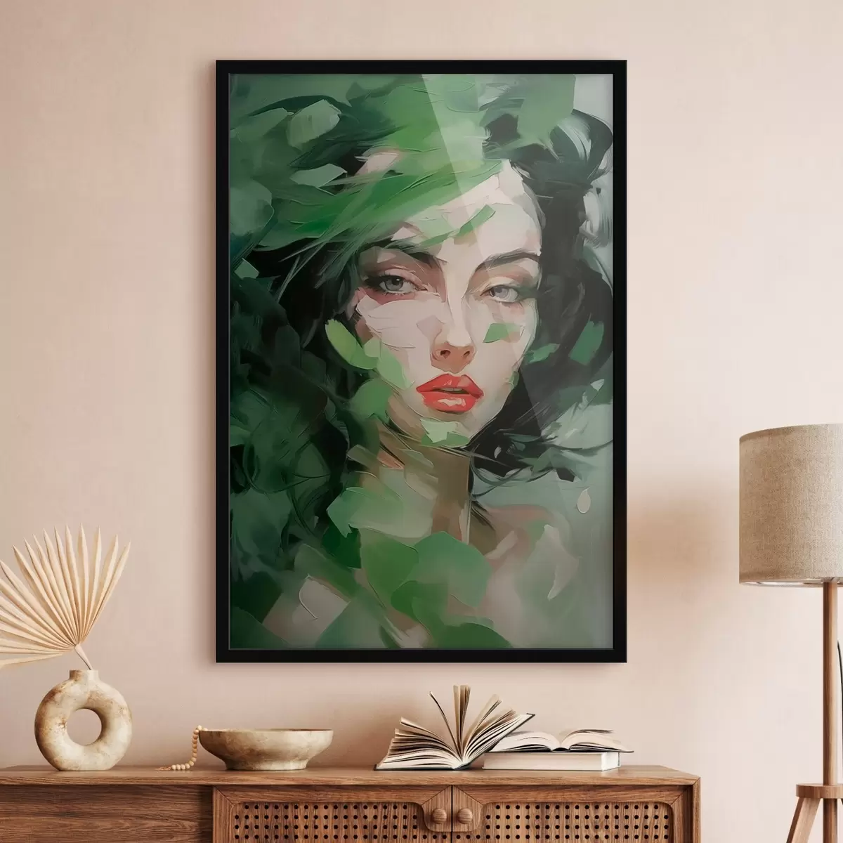 Poster Abstract vrouwenportret f46224