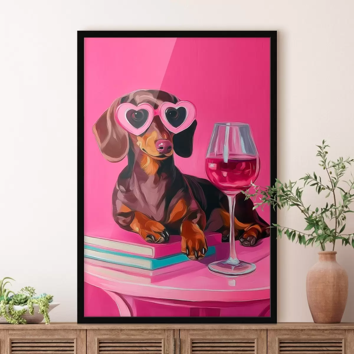 Poster Hond met bril f46234