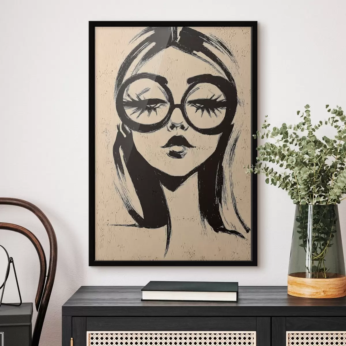 Poster Meisje met bril f46244