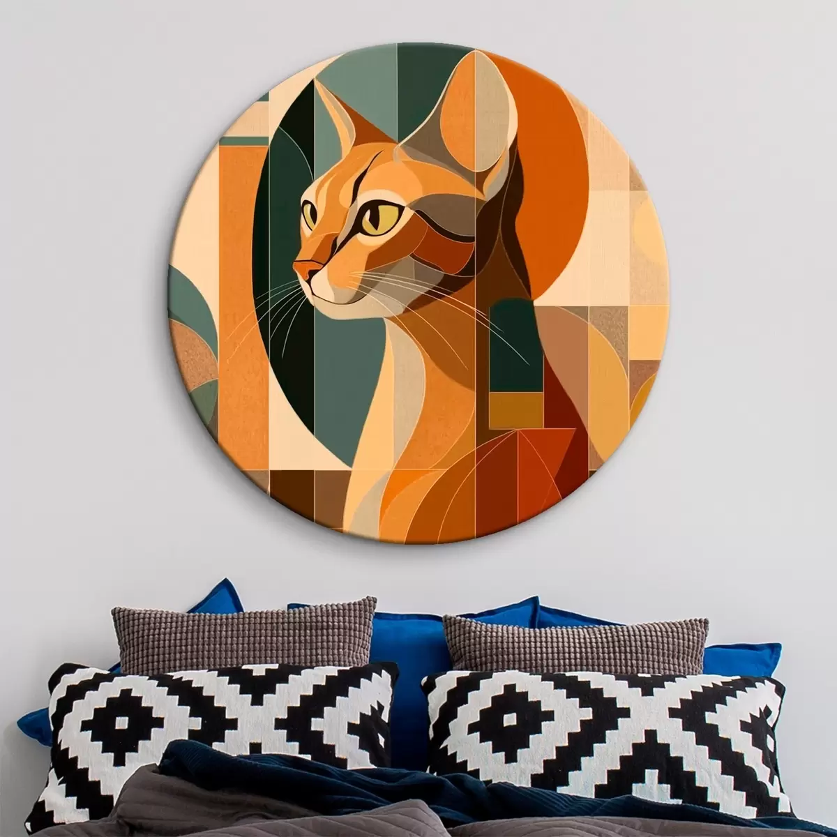 Ronde schilderijen Abstracte kat r46209