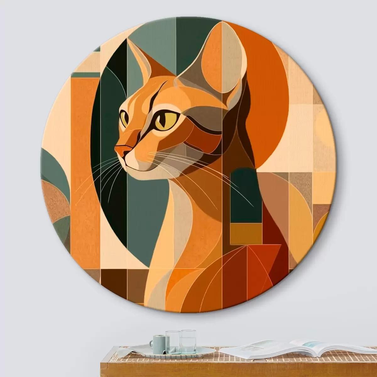Ronde schilderijen Abstracte kat r46209