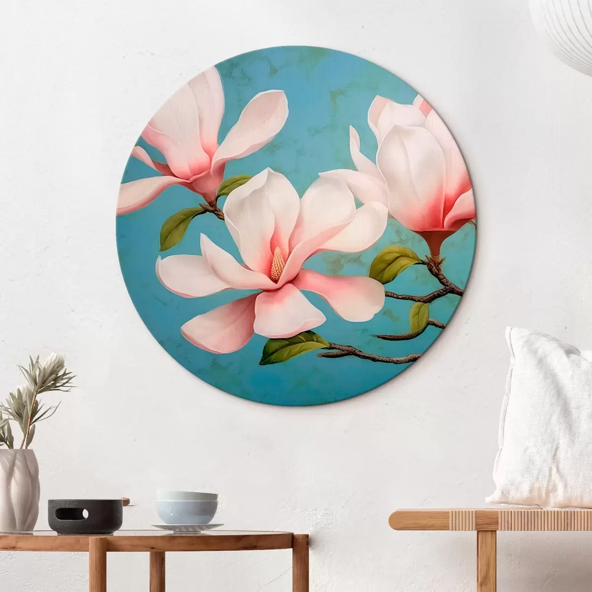 Ronde schilderijen Magnolia r46211