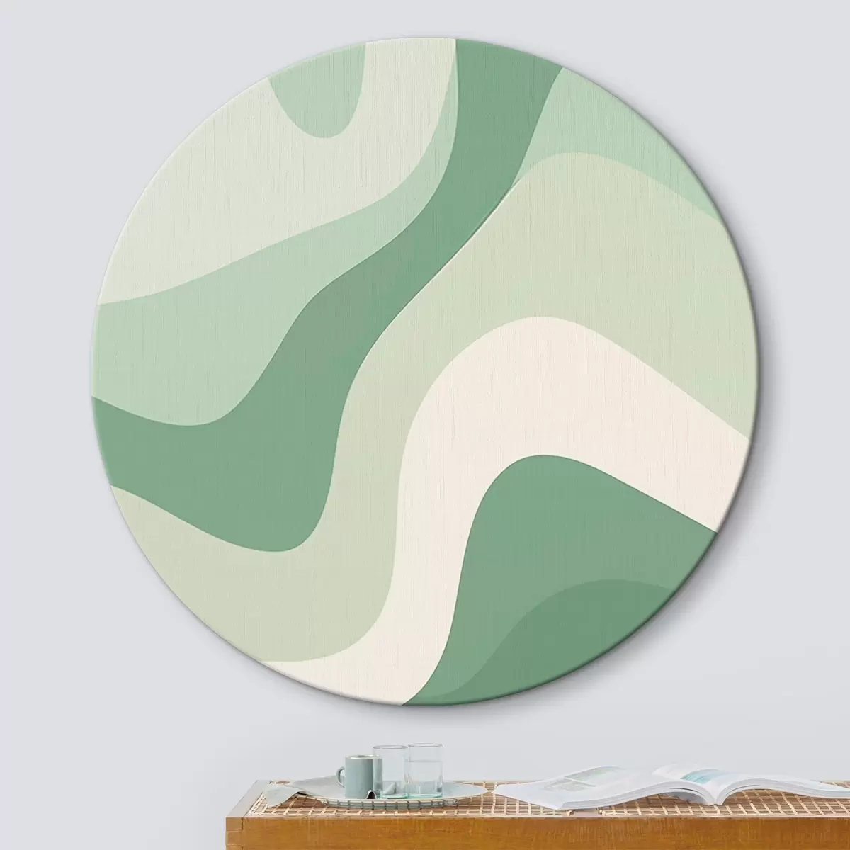 Ronde schilderijen Abstracte golven r46215