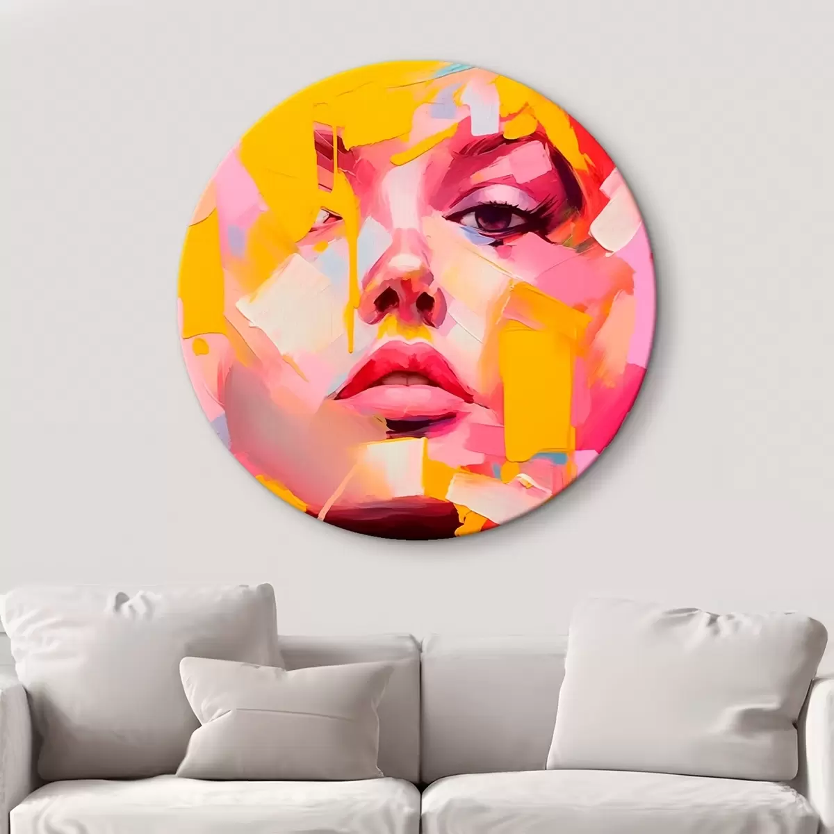 Ronde schilderijen Abstract gezicht r46217