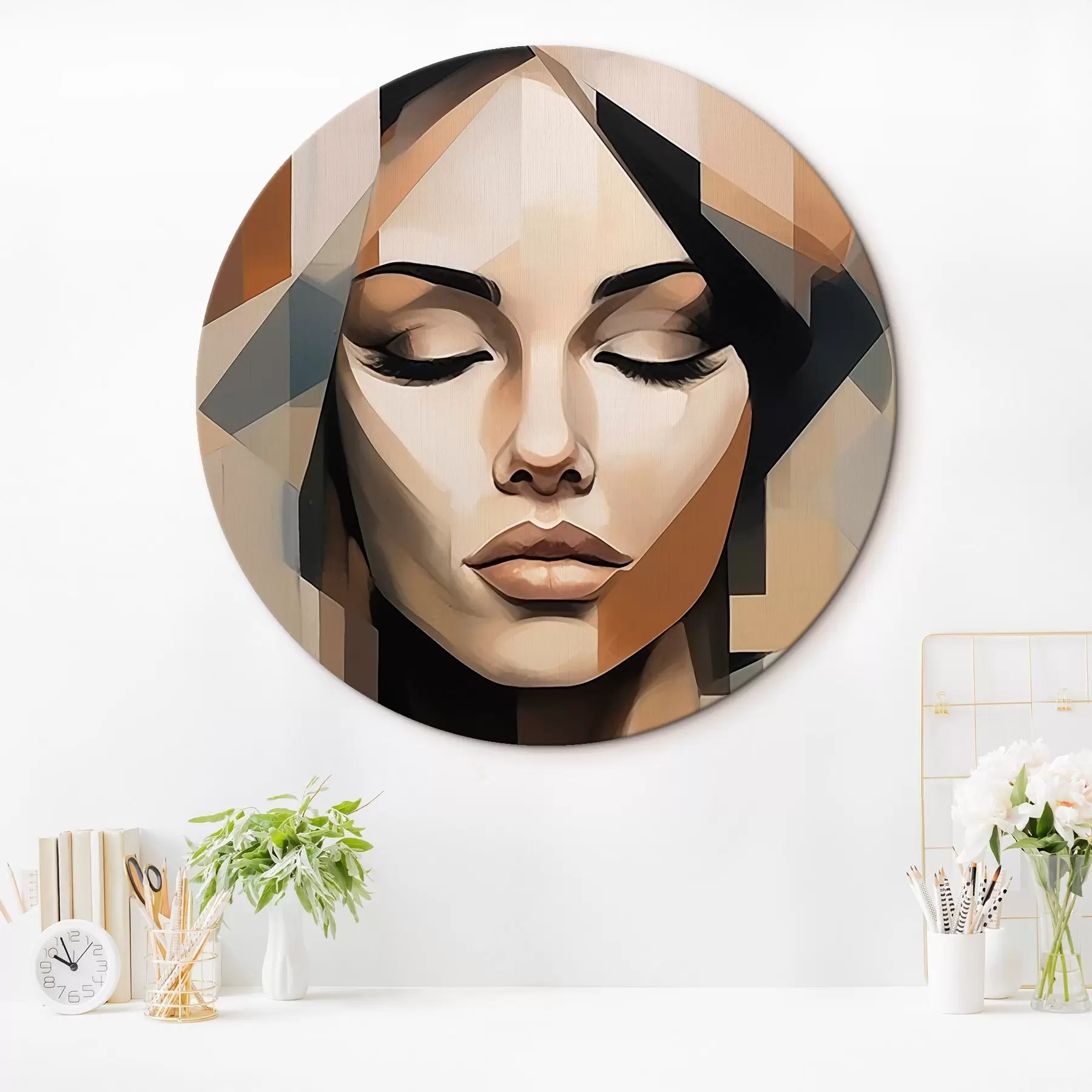  Schilderijen Geometrisch vrouwelijk portret r46220