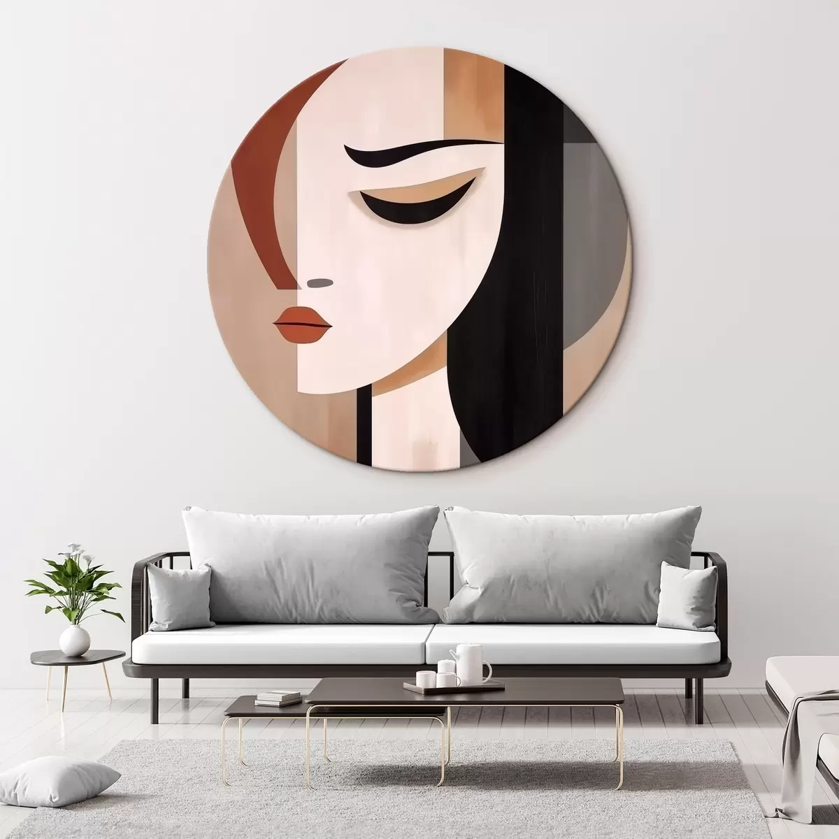 Ronde schilderijen Abstracte gezichten r46242