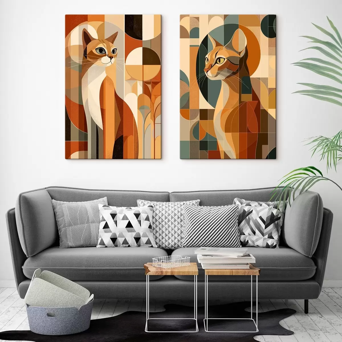  Schilderijen Abstracte katten m00841