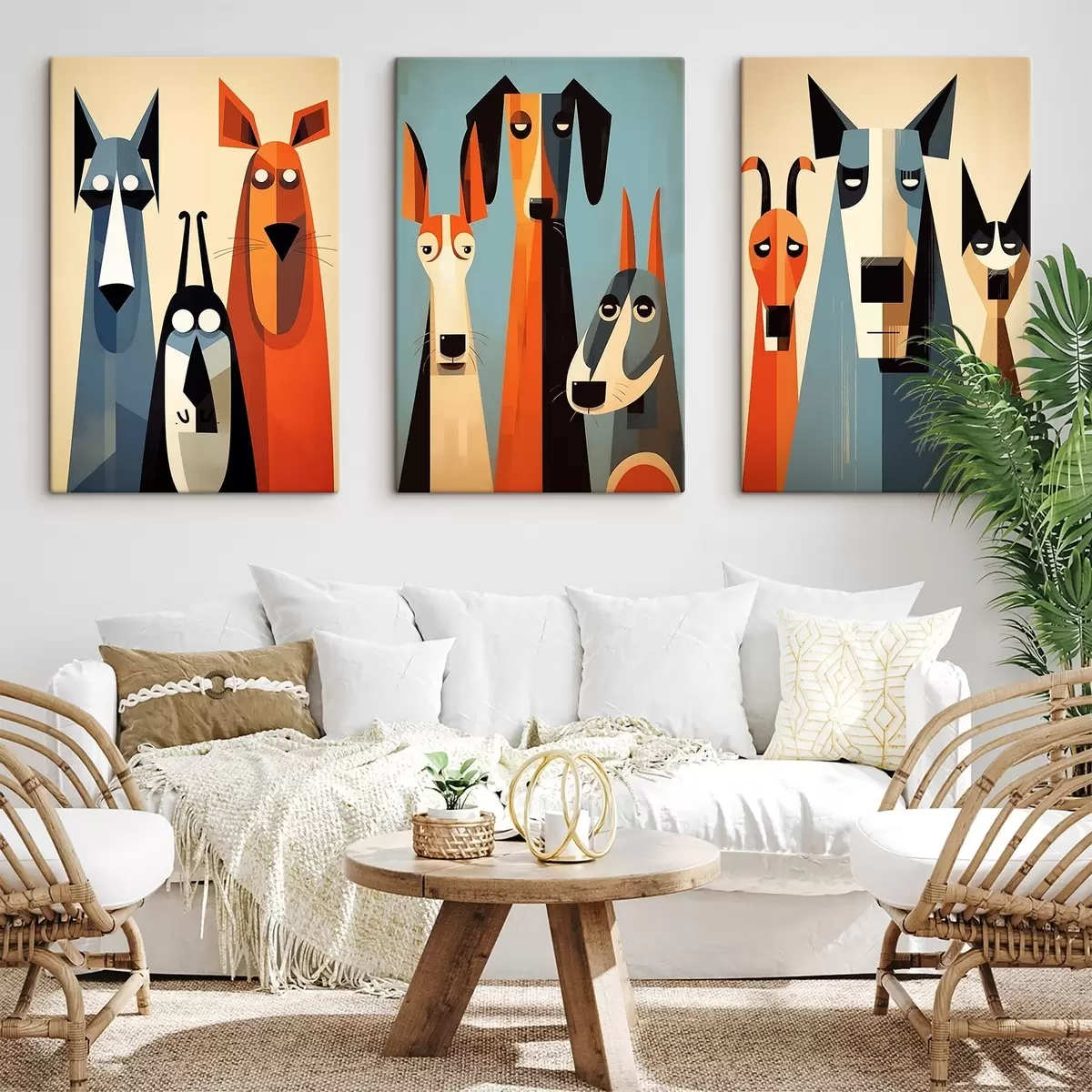  Schilderijen Abstracte honden m00845