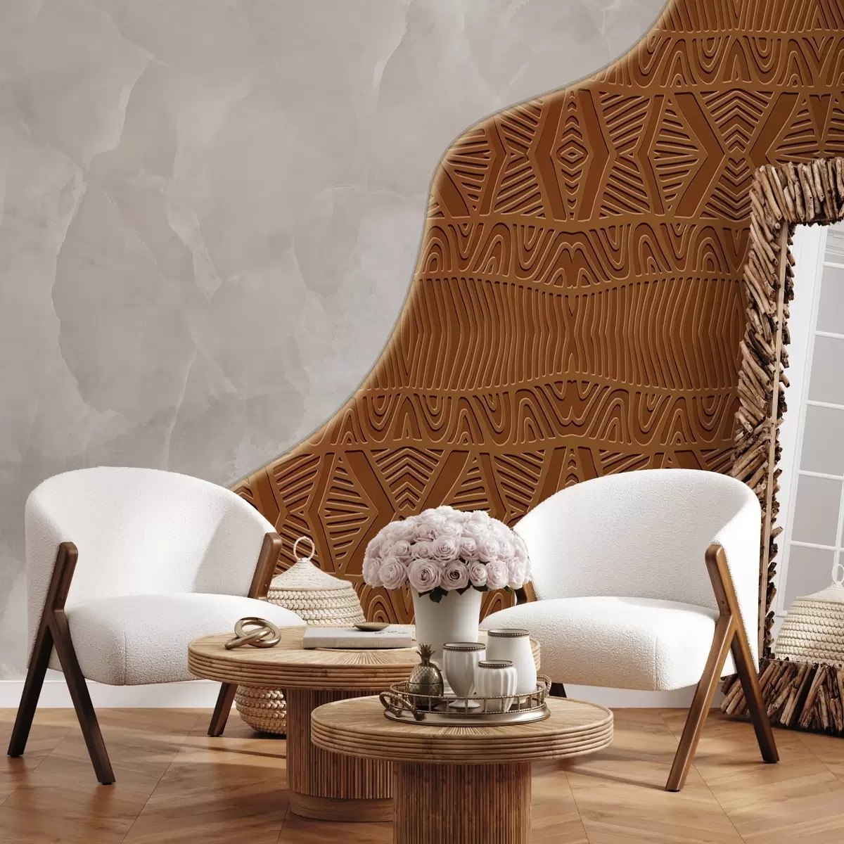 Fotobehang Ornament en beton w04664